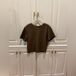 Steve Madden: Boxy Brown Pleather Top Size Small (NWT & Boutique)